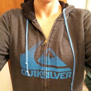 2/$25 🧥🌊Quicksilver grey/blue zip hoodie men's L